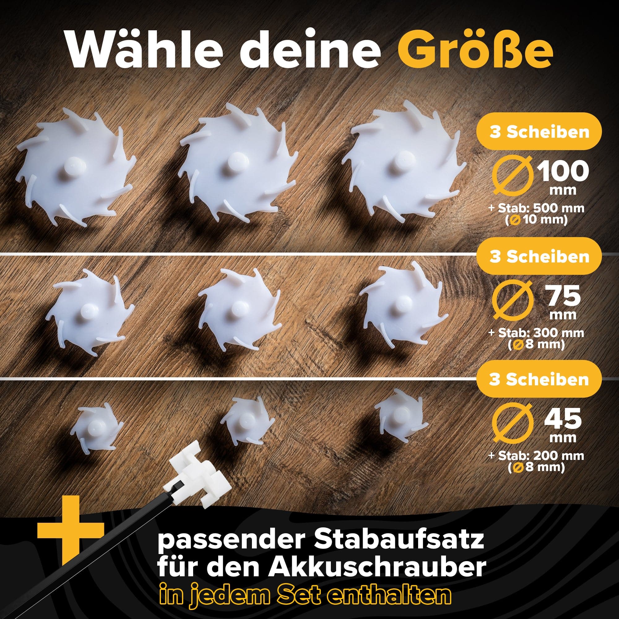 Dissolver Set - 1x Welle + 3x Dissolver-Scheibe – Bild 3