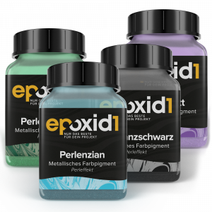 Metallic Epoxidharz Farbpigment 4er Set Grün Enzian Schwarz Violett